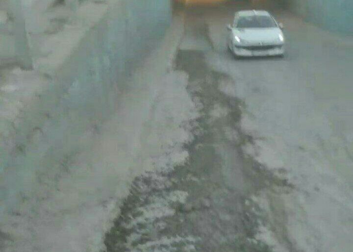 تنفس سیمان در کندرود / سرریز بتن روی آسفالت معابر