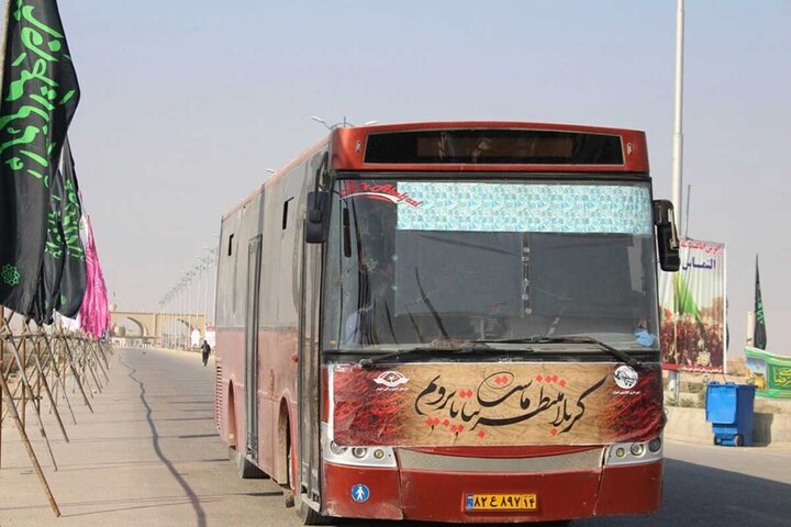 استقرار ۷۴ دستگاه اتوبوس در مرز مهران برای بازگشت زائران اربعین