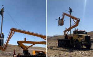خسارت به شبكه برق رسانی تبریز در پی برخورد یک دستگاه خودرو سنگین با تیرهای برق سعیدآباد