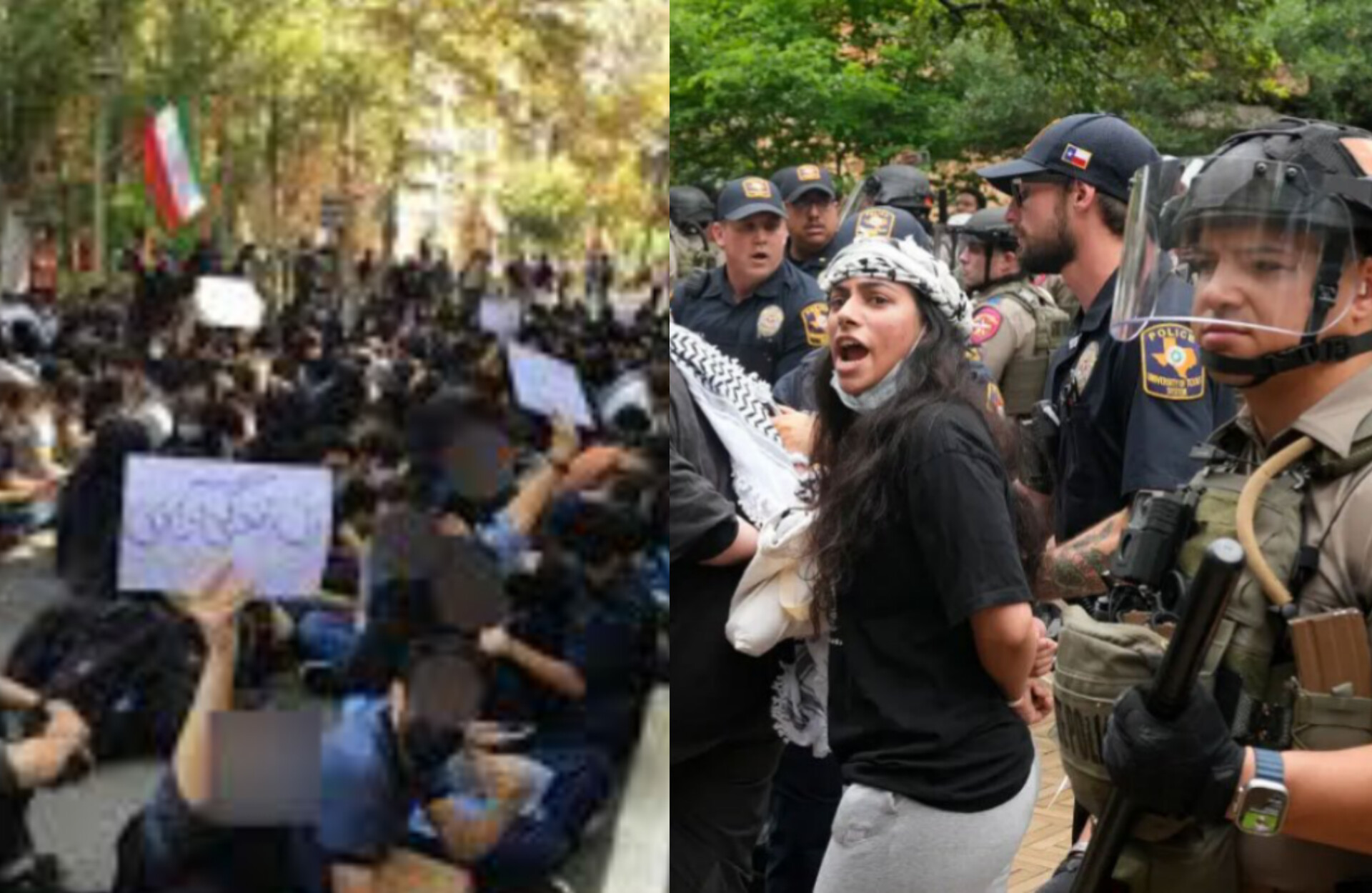 قصه آزادی در دانشگاه های ایران و آمریکا / آتش به خرمن مدعیان آزادی افتاده