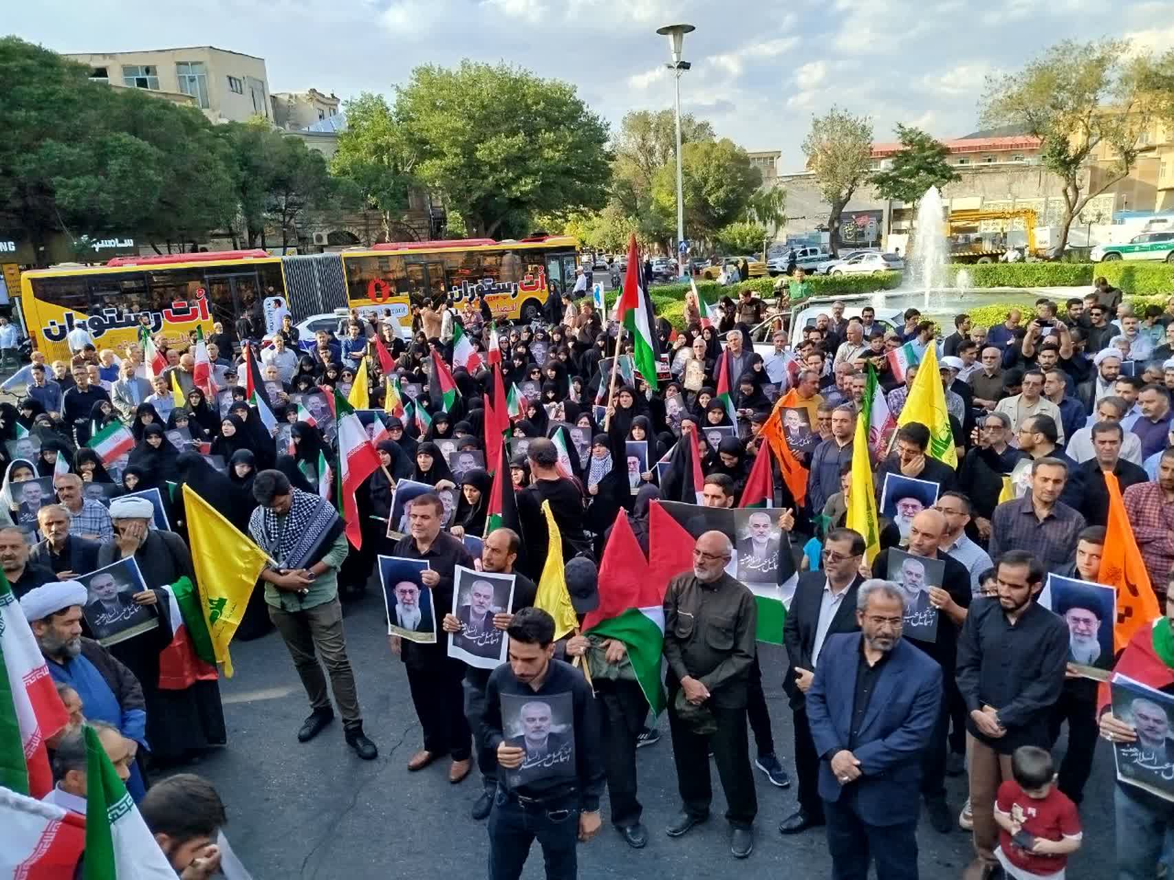 تجمع تبریزی ها در محکومیت ترور شهید هنیه / جنایت اسرائیل حمایت آمریکا