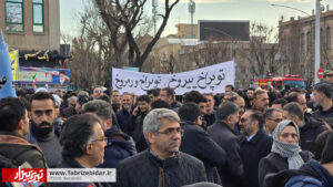 موج بزرگ تبریزی‌ها برای نابودی تروریست‌ها/ قرآن بیزه هدفدی، خامنه‌ای شرفدی